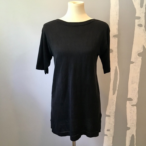Valerie Stevens Tops - Valerie Stevens SILK Tunic Top Black Small Petite